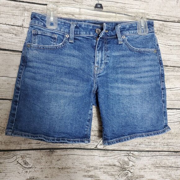 Lucky Brand Roller Up Shorts 0/25 Blue Denim Mid Rise Casual - Picture 1 of 9